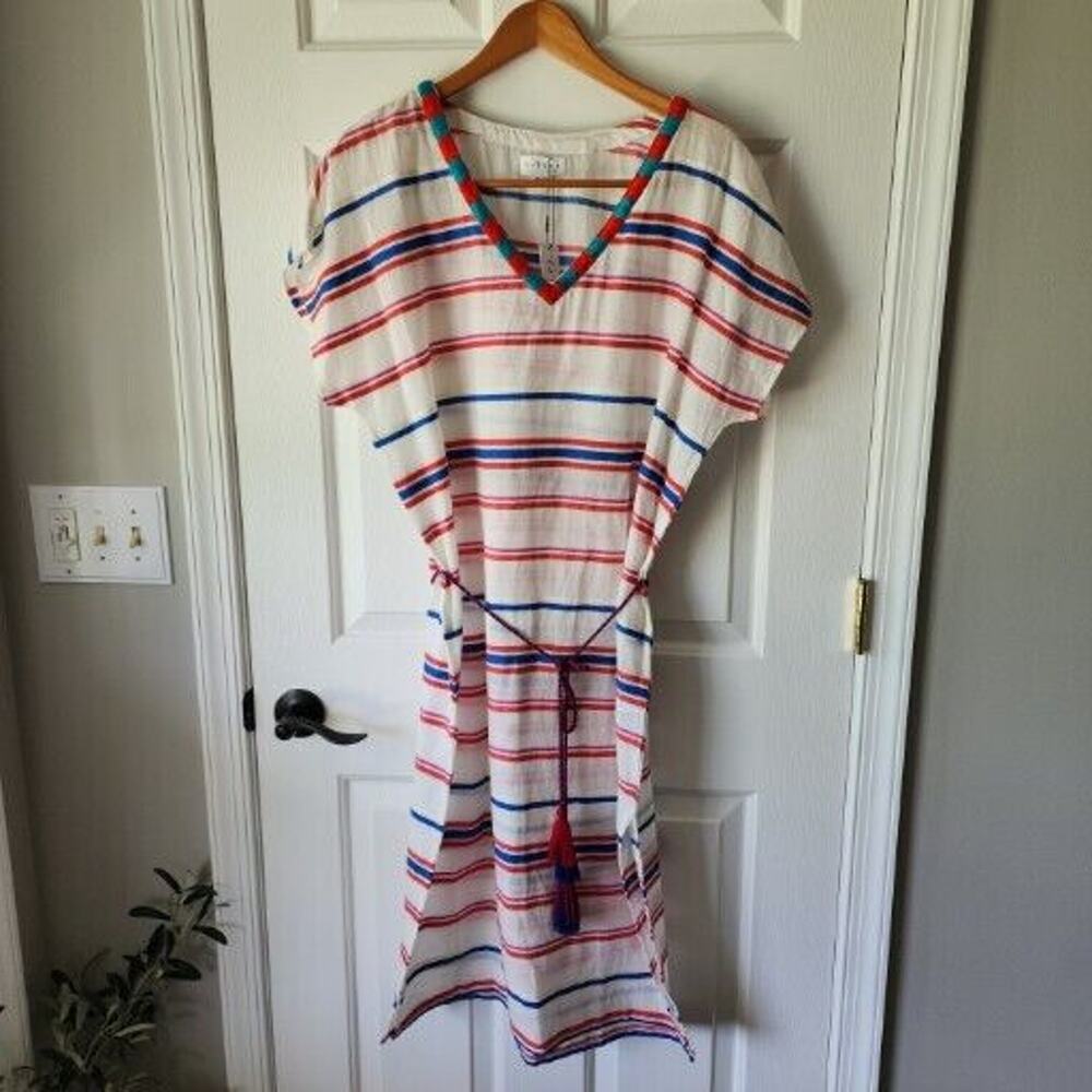 Velvet by Graham & Spencer Zanetta Stripe Caftan Beach Coverup - Sz S NWT